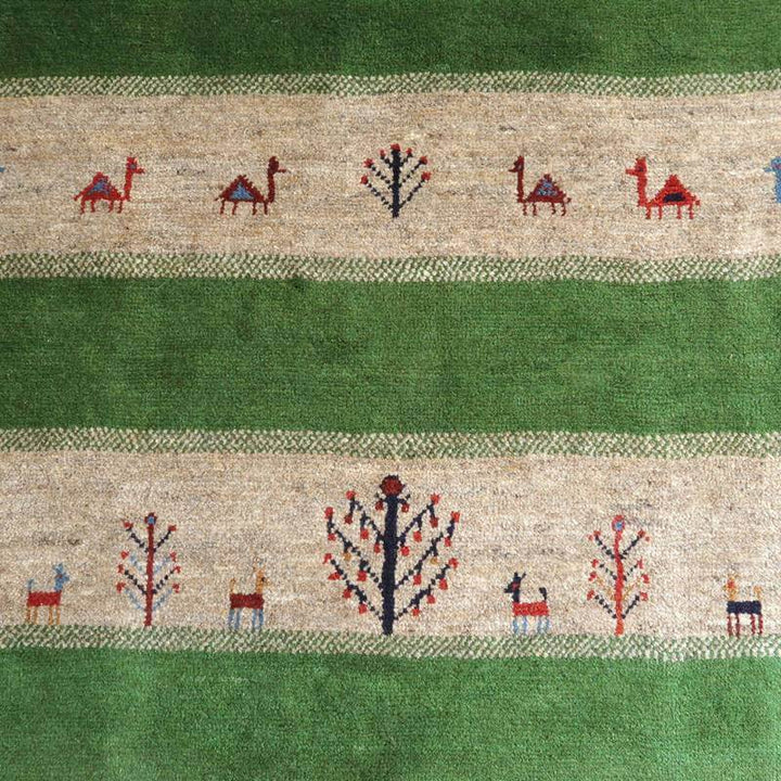 【セミオーダー受付中】  サイズ変更OK　カラー変更OK イラン　シラーズ産　ギャッベ 　（bl-10386）