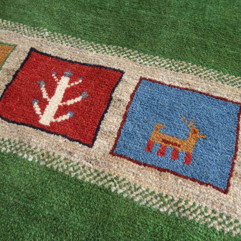 【セミオーダー受付中】  サイズ変更OK　カラー変更OK イラン　シラーズ産　ギャッベ 　（bl-10386）