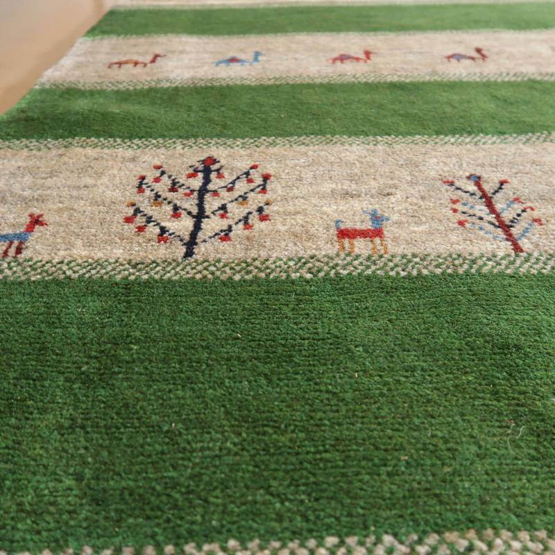 【セミオーダー受付中】  サイズ変更OK　カラー変更OK イラン　シラーズ産　ギャッベ 　（bl-10386）