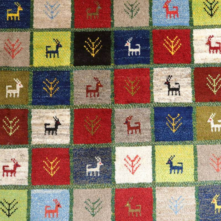 【セミオーダー受付中】  サイズ変更OK　カラー変更OK イラン　シラーズ産　ギャッベ 　（bl-10388）