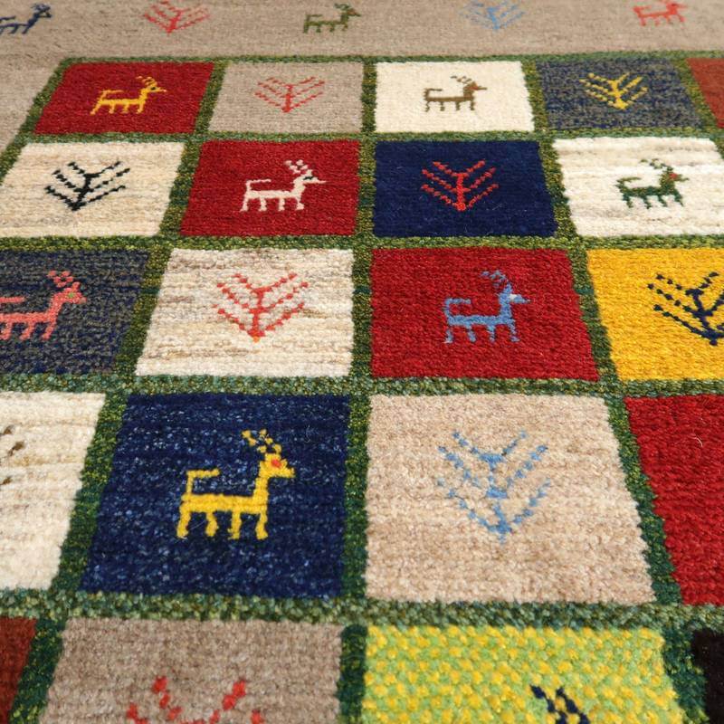 【セミオーダー受付中】  サイズ変更OK　カラー変更OK イラン　シラーズ産　ギャッベ 　（bl-10388）