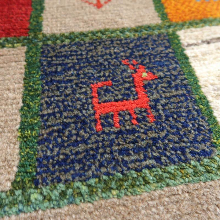 【セミオーダー受付中】  サイズ変更OK　カラー変更OK イラン　シラーズ産　ギャッベ 　（bl-10388）