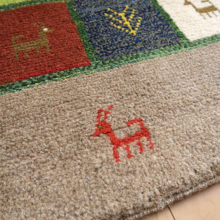 【セミオーダー受付中】  サイズ変更OK　カラー変更OK イラン　シラーズ産　ギャッベ 　（bl-10388）