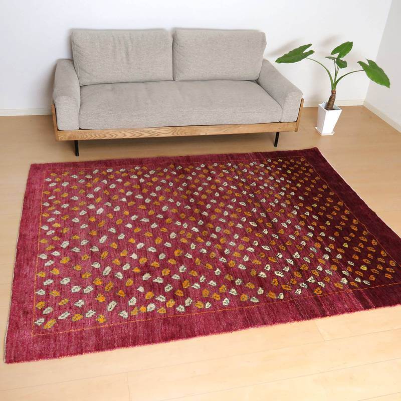 【セミオーダー受付中】  サイズ変更OK　カラー変更OK イラン　シラーズ産　ギャッベ 　（bl-10390）