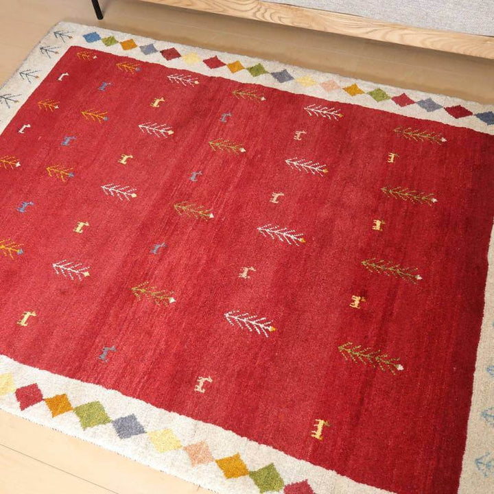 【セミオーダー受付中】  サイズ変更OK　カラー変更OK イラン　シラーズ産　ギャッベ 　（bl-10399）