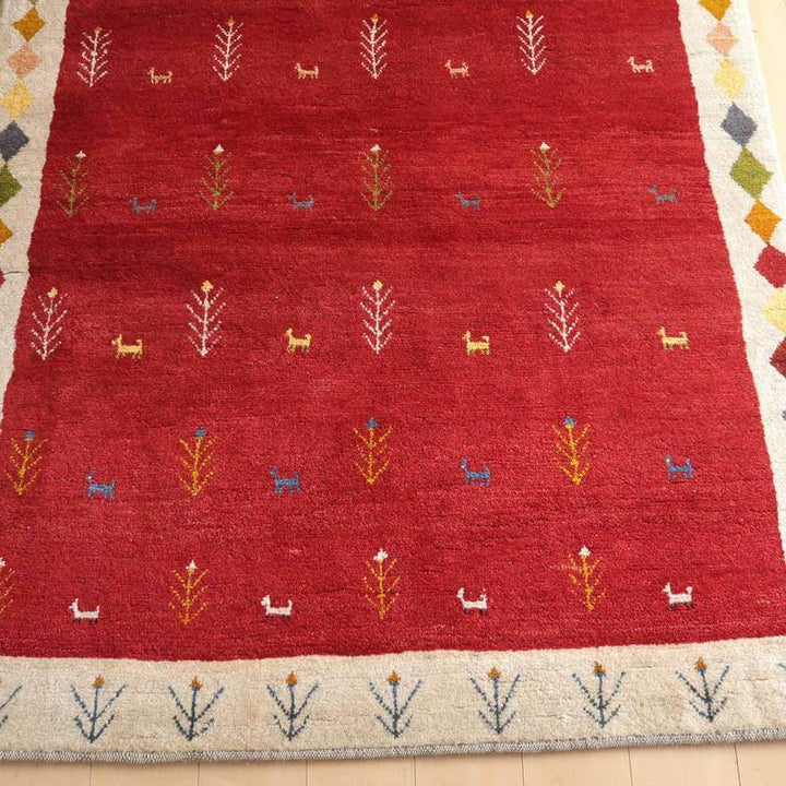 【セミオーダー受付中】  サイズ変更OK　カラー変更OK イラン　シラーズ産　ギャッベ 　（bl-10399）