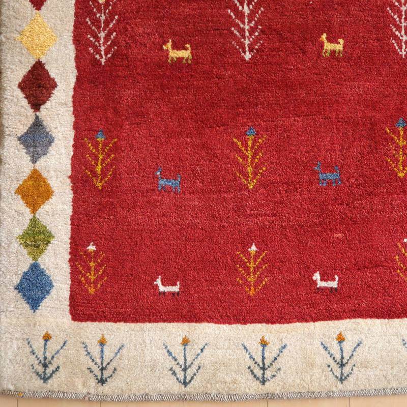 【セミオーダー受付中】  サイズ変更OK　カラー変更OK イラン　シラーズ産　ギャッベ 　（bl-10399）