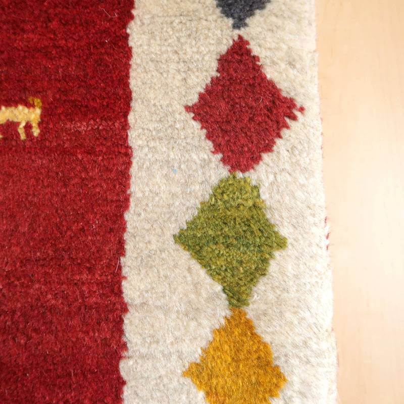 【セミオーダー受付中】  サイズ変更OK　カラー変更OK イラン　シラーズ産　ギャッベ 　（bl-10399）