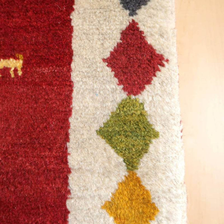 【セミオーダー受付中】  サイズ変更OK　カラー変更OK イラン　シラーズ産　ギャッベ 　（bl-10399）