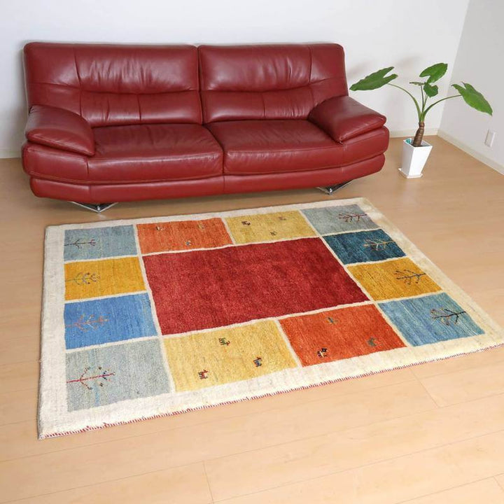 【セミオーダー受付中】  サイズ変更OK　カラー変更OK イラン　シラーズ産　ギャッベ 　（bl-10410）