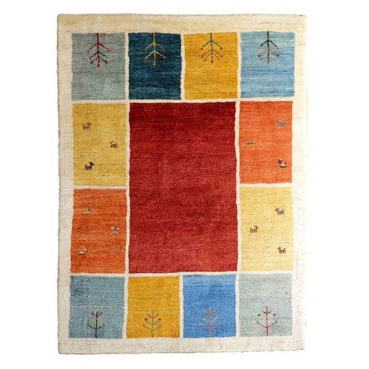 【セミオーダー受付中】  サイズ変更OK　カラー変更OK イラン　シラーズ産　ギャッベ 　（bl-10410）