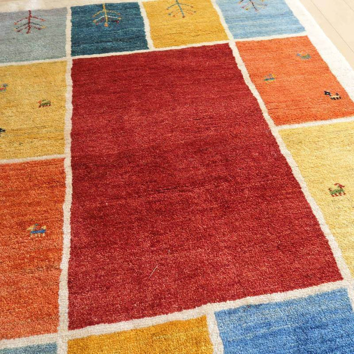 【セミオーダー受付中】  サイズ変更OK　カラー変更OK イラン　シラーズ産　ギャッベ 　（bl-10410）