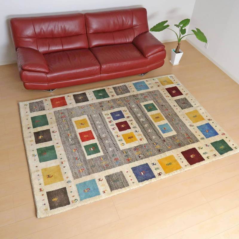 【オーダーメイド受付中】イラン　シラーズ産　ギャッベ 　（bl-10413）