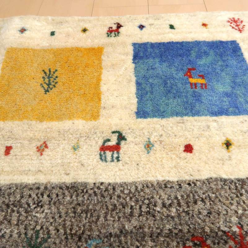 【オーダーメイド受付中】イラン　シラーズ産　ギャッベ 　（bl-10413）