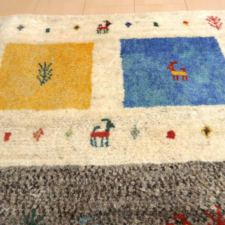 【オーダーメイド受付中】イラン　シラーズ産　ギャッベ 　（bl-10413）