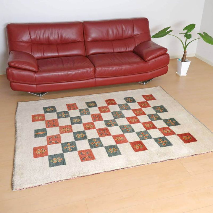 【セミオーダー受付中】  サイズ変更OK　カラー変更OK イラン　シラーズ産　ギャッベ 　（bl-10416）