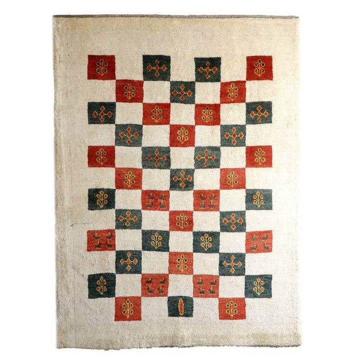 【セミオーダー受付中】  サイズ変更OK　カラー変更OK イラン　シラーズ産　ギャッベ 　（bl-10416）