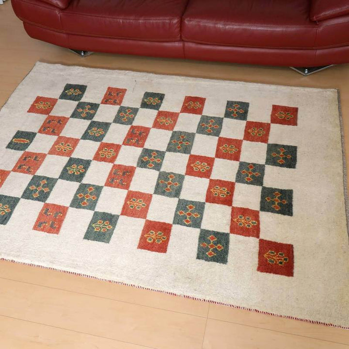 【セミオーダー受付中】  サイズ変更OK　カラー変更OK イラン　シラーズ産　ギャッベ 　（bl-10416）