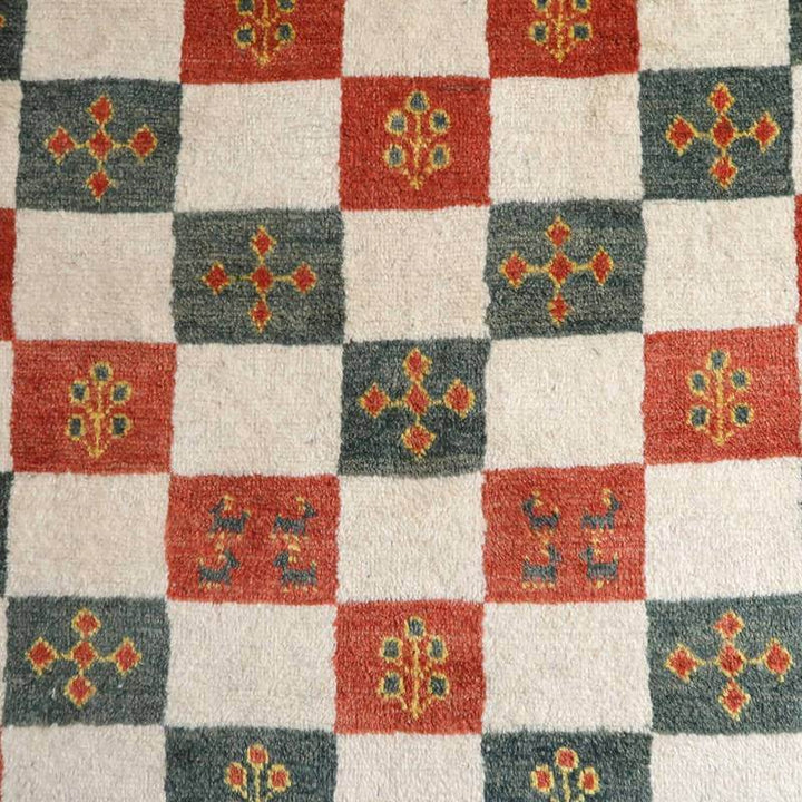 【セミオーダー受付中】  サイズ変更OK　カラー変更OK イラン　シラーズ産　ギャッベ 　（bl-10416）