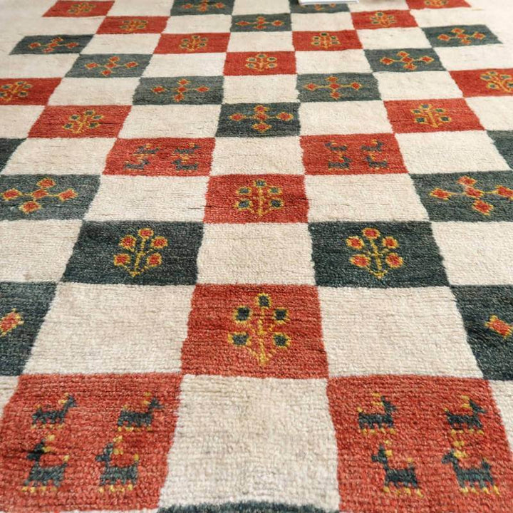 【セミオーダー受付中】  サイズ変更OK　カラー変更OK イラン　シラーズ産　ギャッベ 　（bl-10416）