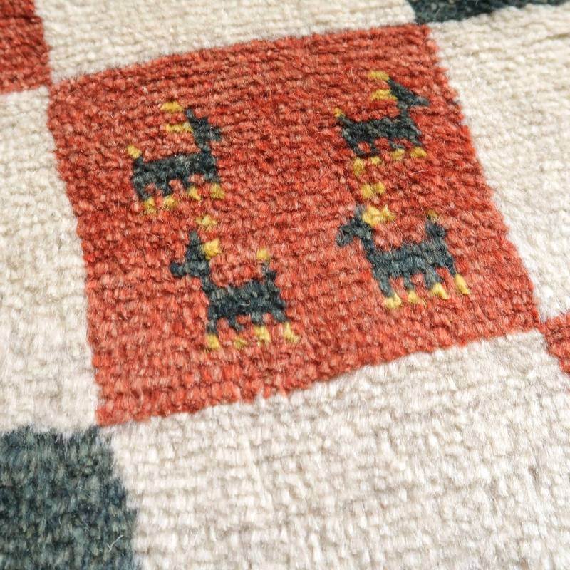 【セミオーダー受付中】  サイズ変更OK　カラー変更OK イラン　シラーズ産　ギャッベ 　（bl-10416）