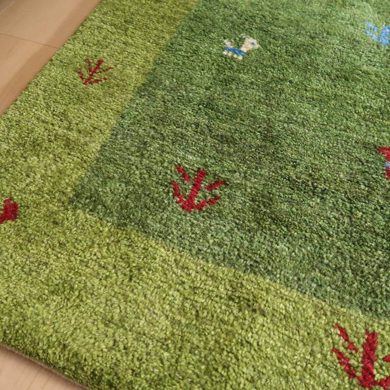 【セミオーダー受付中】  サイズ変更OK　カラー変更OK イラン　シラーズ産　ギャッベ 　（bl-10433）