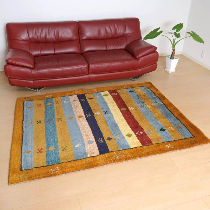 【セミオーダー受付中】  サイズ変更OK　カラー変更OK イラン　シラーズ産　ギャッベ 　（bl-10434）