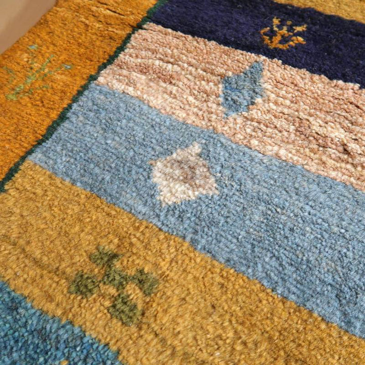 【セミオーダー受付中】  サイズ変更OK　カラー変更OK イラン　シラーズ産　ギャッベ 　（bl-10434）