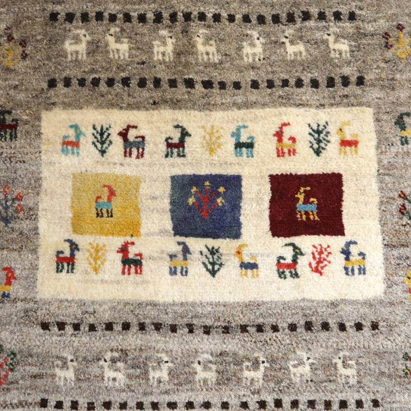 【セミオーダー受付中】  サイズ変更OK　カラー変更OK イラン　シラーズ産　ギャッベ 　（bl-10435）