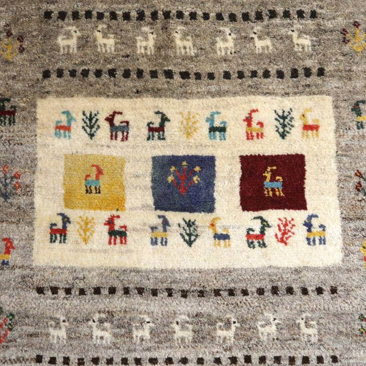 【セミオーダー受付中】  サイズ変更OK　カラー変更OK イラン　シラーズ産　ギャッベ 　（bl-10435）