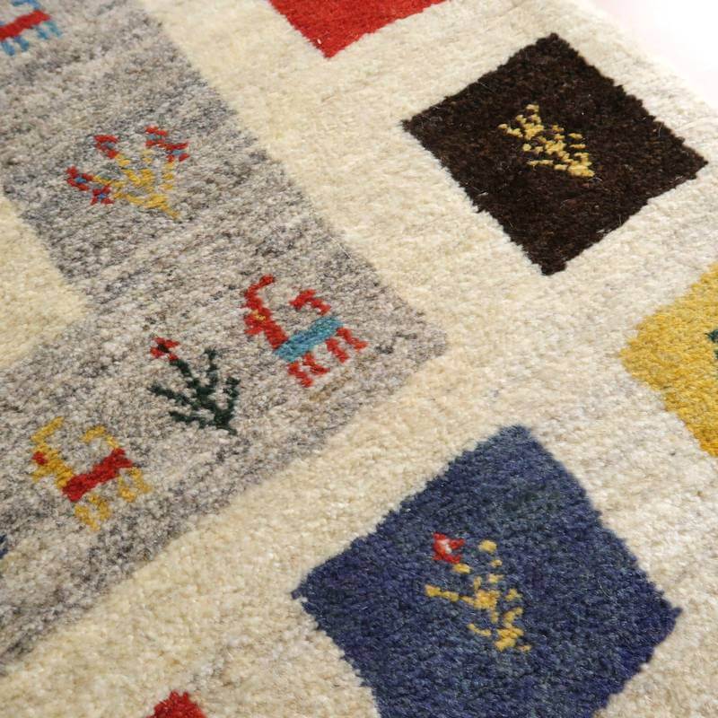 【セミオーダー受付中】  サイズ変更OK　カラー変更OK イラン　シラーズ産　ギャッベ 　（bl-10435）