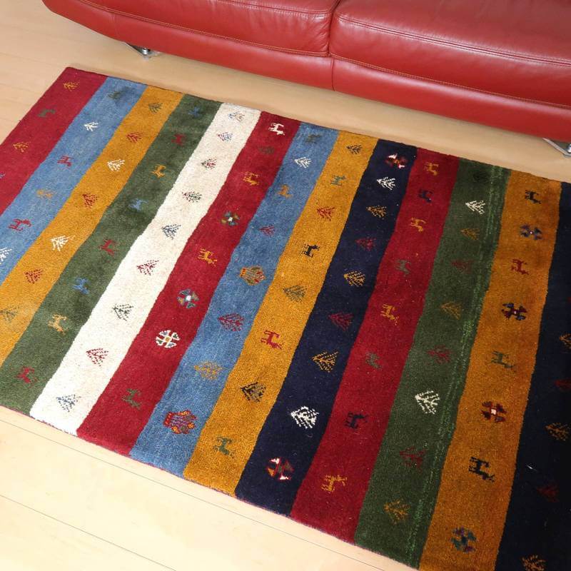 【セミオーダー受付中】  サイズ変更OK　カラー変更OK イラン　シラーズ産　ギャッベ 　（bl-10436）