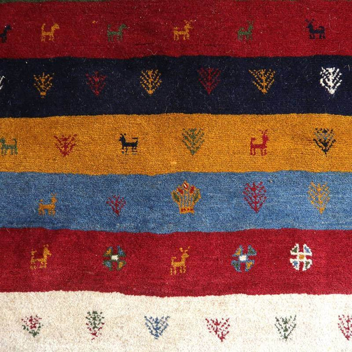 【セミオーダー受付中】  サイズ変更OK　カラー変更OK イラン　シラーズ産　ギャッベ 　（bl-10436）