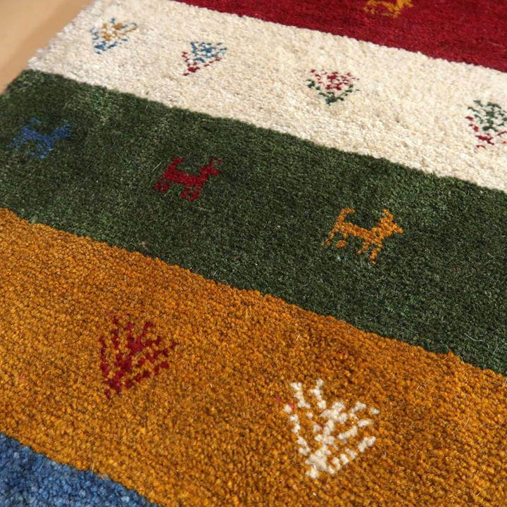 【セミオーダー受付中】  サイズ変更OK　カラー変更OK イラン　シラーズ産　ギャッベ 　（bl-10436）