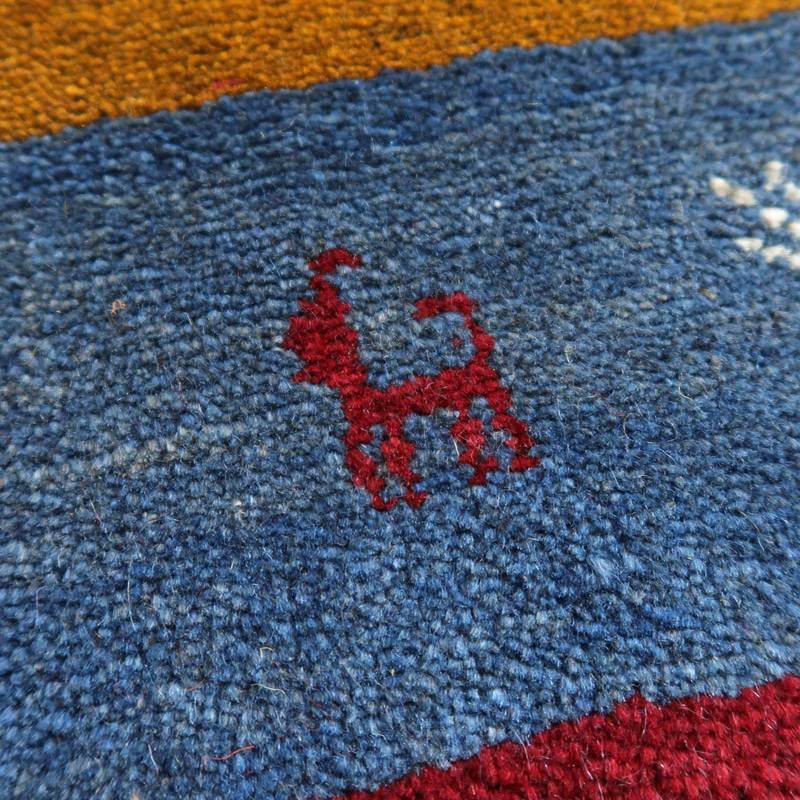 【セミオーダー受付中】  サイズ変更OK　カラー変更OK イラン　シラーズ産　ギャッベ 　（bl-10436）