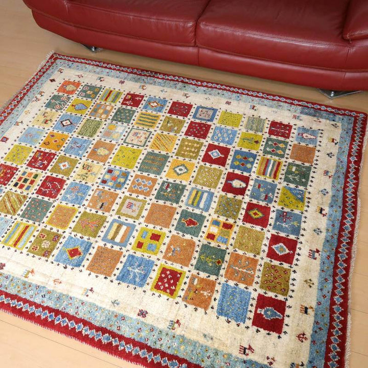 【セミオーダー受付中】  サイズ変更OK　カラー変更OK イラン　シラーズ産　ギャッベ 　（bl-10437）