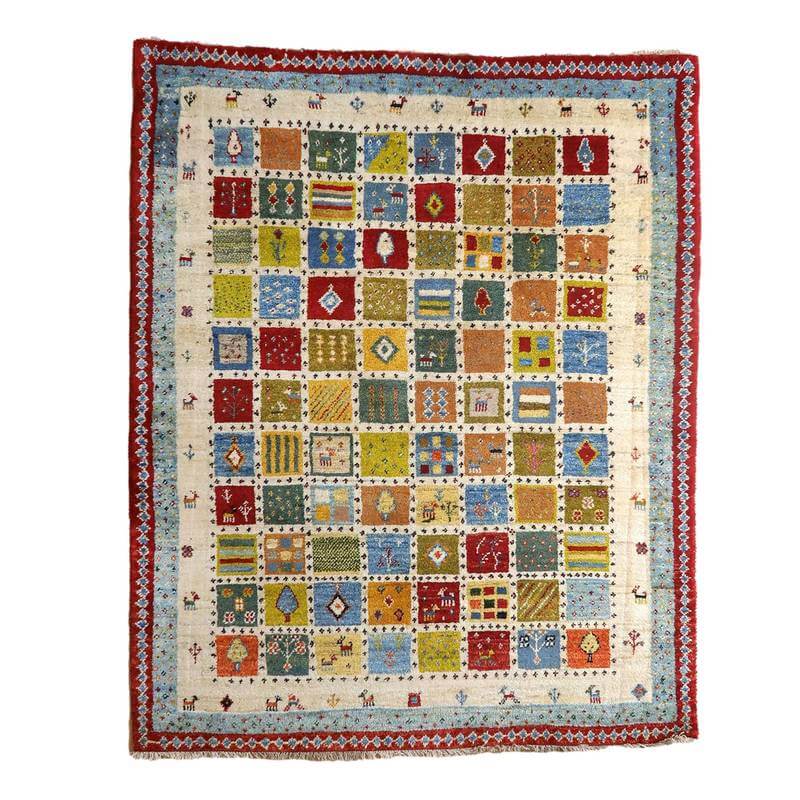 【セミオーダー受付中】  サイズ変更OK　カラー変更OK イラン　シラーズ産　ギャッベ 　（bl-10437）