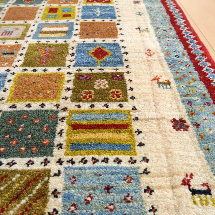 【セミオーダー受付中】  サイズ変更OK　カラー変更OK イラン　シラーズ産　ギャッベ 　（bl-10437）