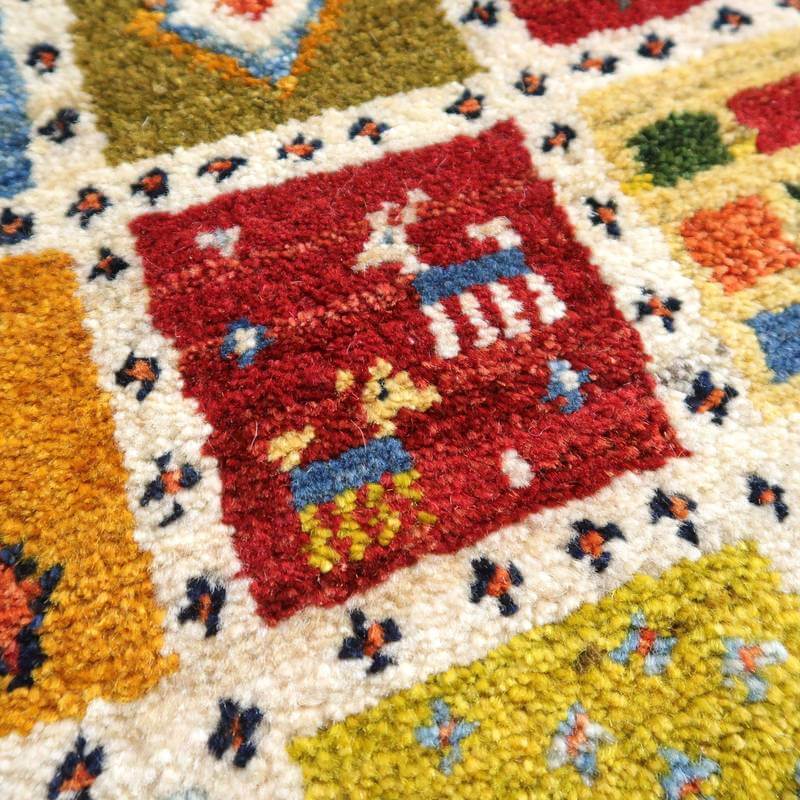 【セミオーダー受付中】  サイズ変更OK　カラー変更OK イラン　シラーズ産　ギャッベ 　（bl-10437）