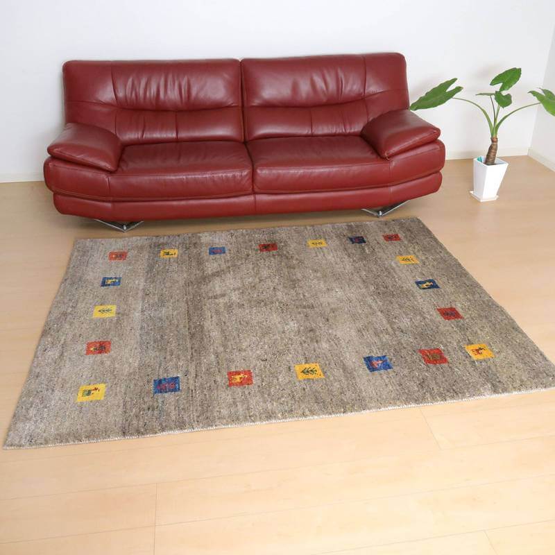 【セミオーダー受付中】  サイズ変更OK　カラー変更OK イラン　シラーズ産　ギャッベ 　（bl-10438）