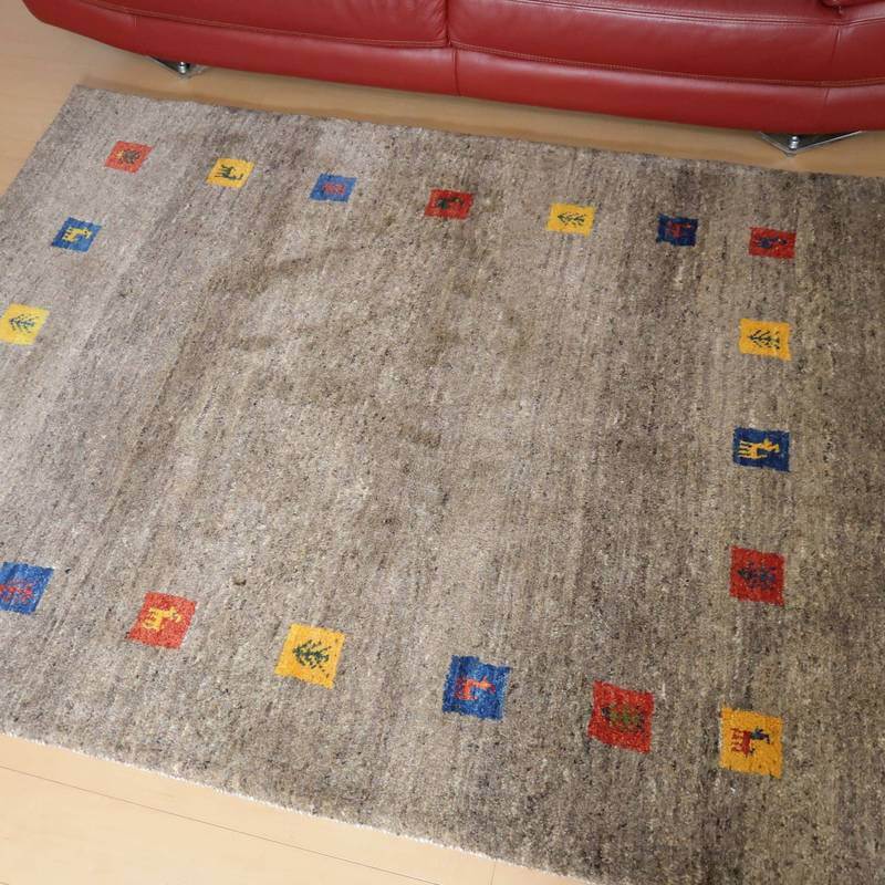 【セミオーダー受付中】  サイズ変更OK　カラー変更OK イラン　シラーズ産　ギャッベ 　（bl-10438）