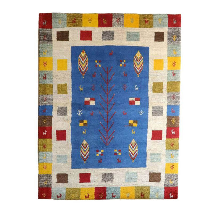 【セミオーダー受付中】  サイズ変更OK　カラー変更OK イラン　シラーズ産　ギャッベ 　（bl-10440）