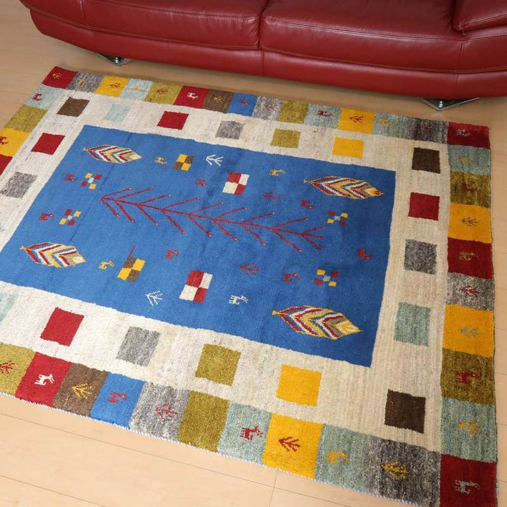 【セミオーダー受付中】  サイズ変更OK　カラー変更OK イラン　シラーズ産　ギャッベ 　（bl-10440）