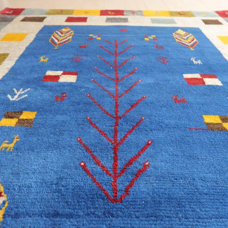 【セミオーダー受付中】  サイズ変更OK　カラー変更OK イラン　シラーズ産　ギャッベ 　（bl-10440）