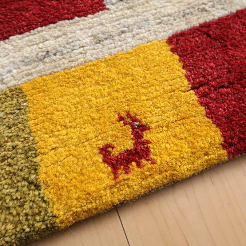 【セミオーダー受付中】  サイズ変更OK　カラー変更OK イラン　シラーズ産　ギャッベ 　（bl-10440）