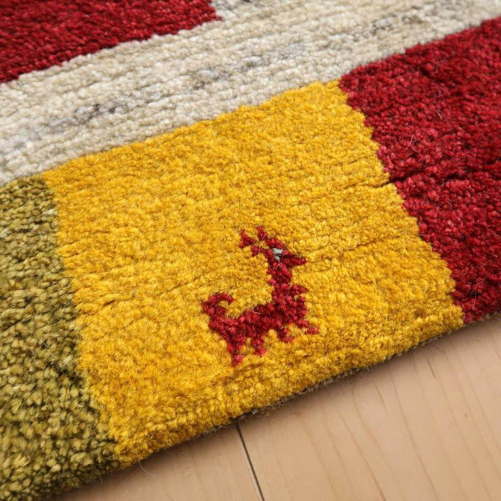 【セミオーダー受付中】  サイズ変更OK　カラー変更OK イラン　シラーズ産　ギャッベ 　（bl-10440）