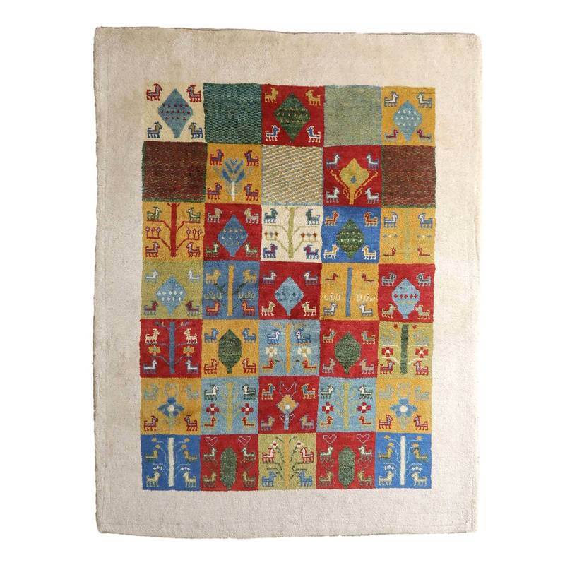 【セミオーダー受付中】  サイズ変更OK　カラー変更OK イラン　シラーズ産　ギャッベ 　（bl-10443）