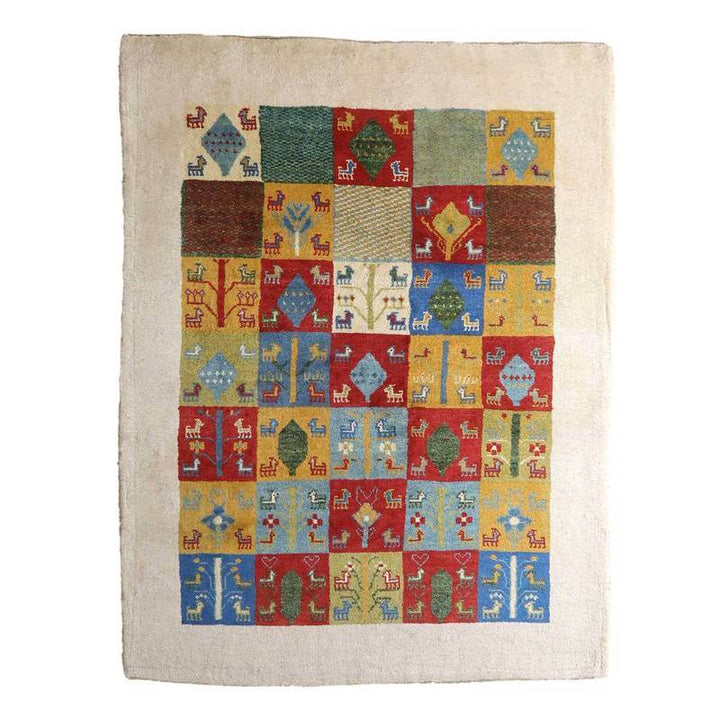 【セミオーダー受付中】  サイズ変更OK　カラー変更OK イラン　シラーズ産　ギャッベ 　（bl-10443）