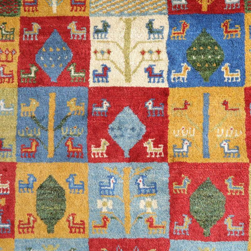 【セミオーダー受付中】  サイズ変更OK　カラー変更OK イラン　シラーズ産　ギャッベ 　（bl-10443）