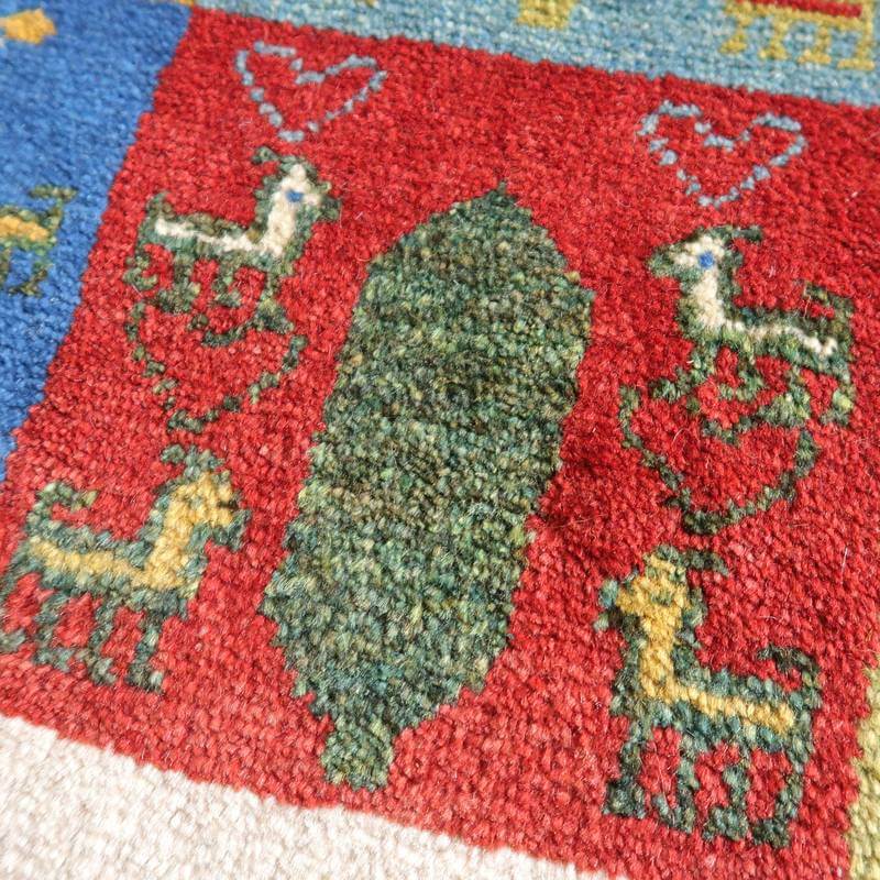 【セミオーダー受付中】  サイズ変更OK　カラー変更OK イラン　シラーズ産　ギャッベ 　（bl-10443）